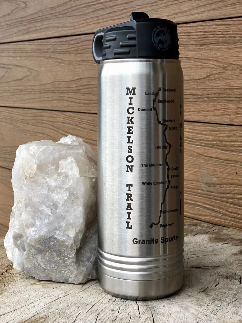 Granite Sports Mickelson Trail Vacuum Insulated Stainless Steel Water Bottle 20OZ (.6L) Gear & More 9 Granite Sports Mickelson Trail Vacuum Insulated Stainless Steel Water Bottle 20OZ (.6L) Gear & More